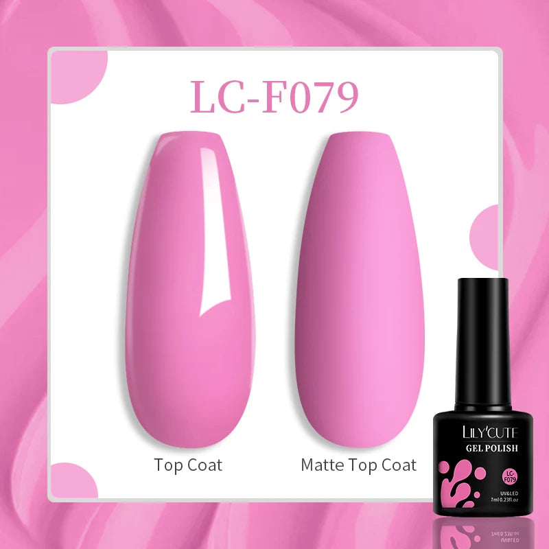 LILYCUTE 7ml UV LED Gel Nail Polish with 129 Color Options