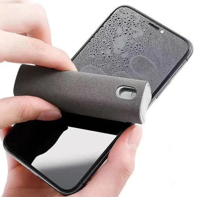 2-in-1 Microfiber Screen Cleaner Spray Bottle for Phones & Glasses
