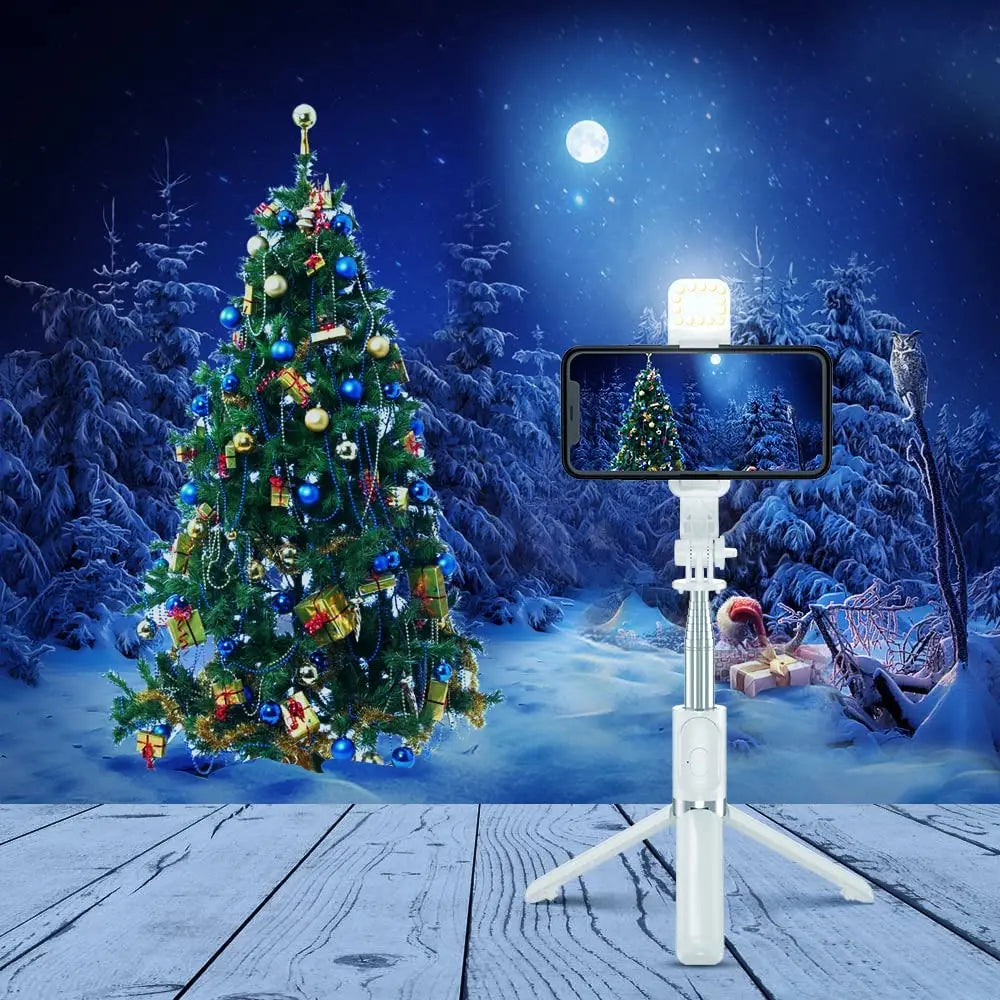 Bluetooth Selfie Stick Tripod with Fill Light