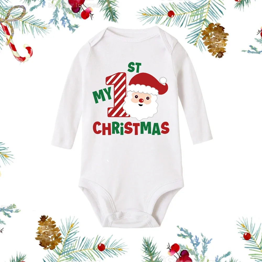 My First Christmas Long Sleeve Baby Romper