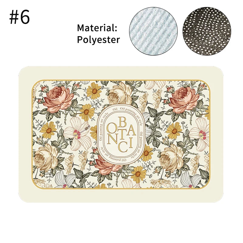 Super Absorbent Printed Dish Drying Mat for Kitchen Counters