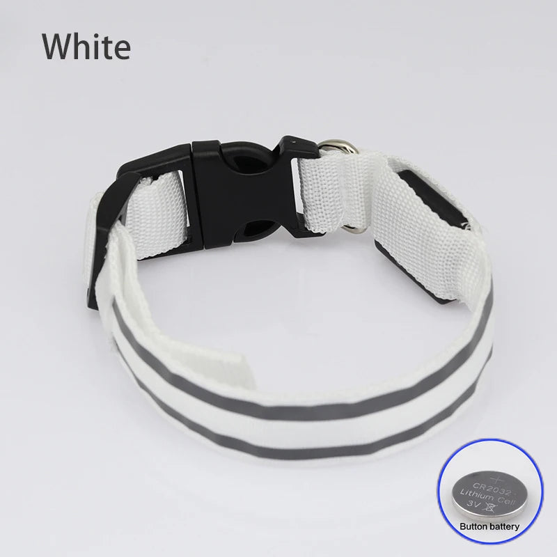 Rechargeable LED Reflective Dog Collar Light for Night Safety