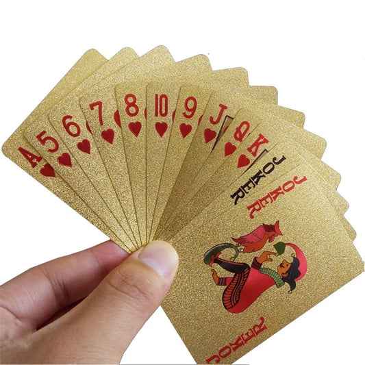 24K Gold Foil Waterproof Plastic Playing Cards Gift Deck