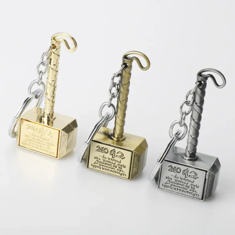 Thor Hammer Bottle Opener Keychain - Metal Fan Gift Holder