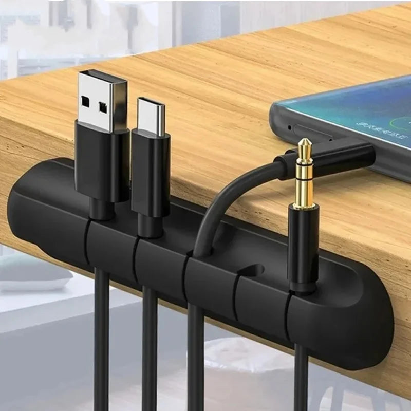 NNBILI Silicone Cable Organizer Clip for USB, Mouse, and Headphone Wires
