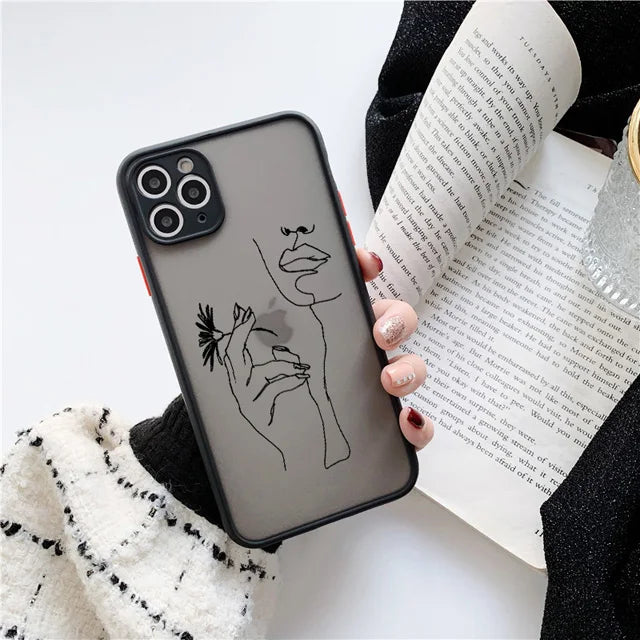 Retro Abstract Geometry Shockproof Phone Case for iPhone Models