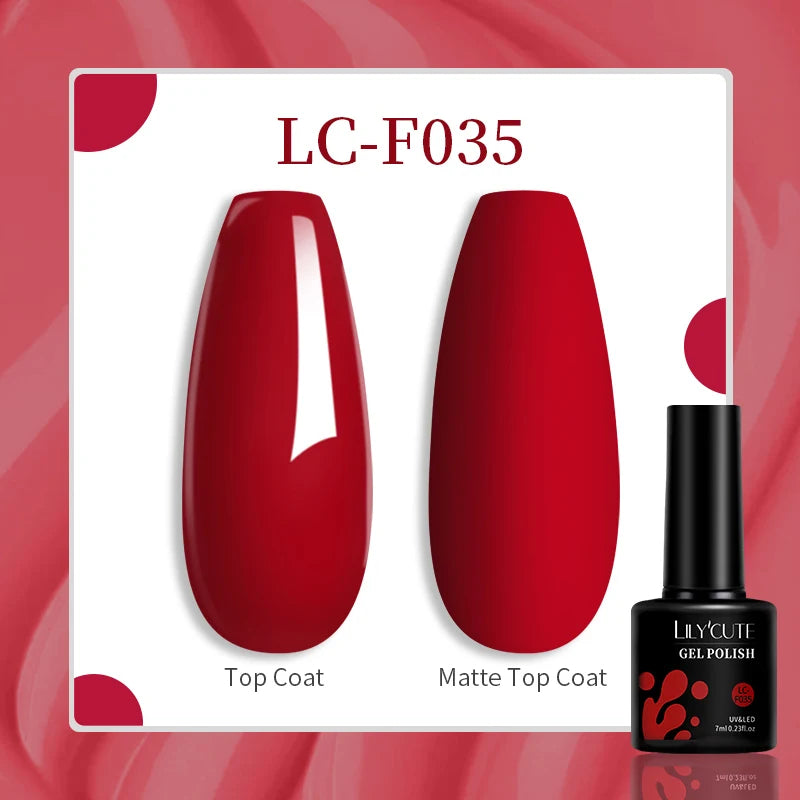 LILYCUTE 7ml UV LED Gel Nail Polish with 129 Color Options