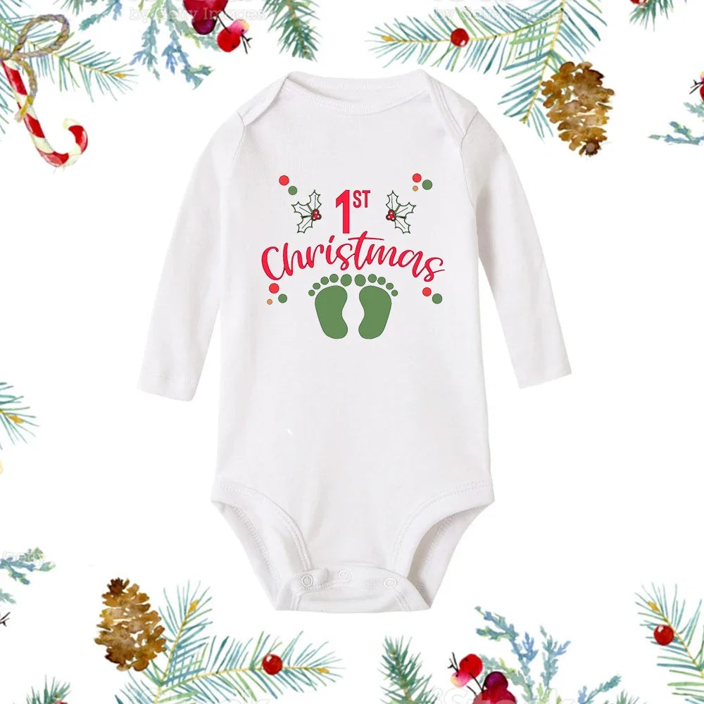 My First Christmas Long Sleeve Baby Romper
