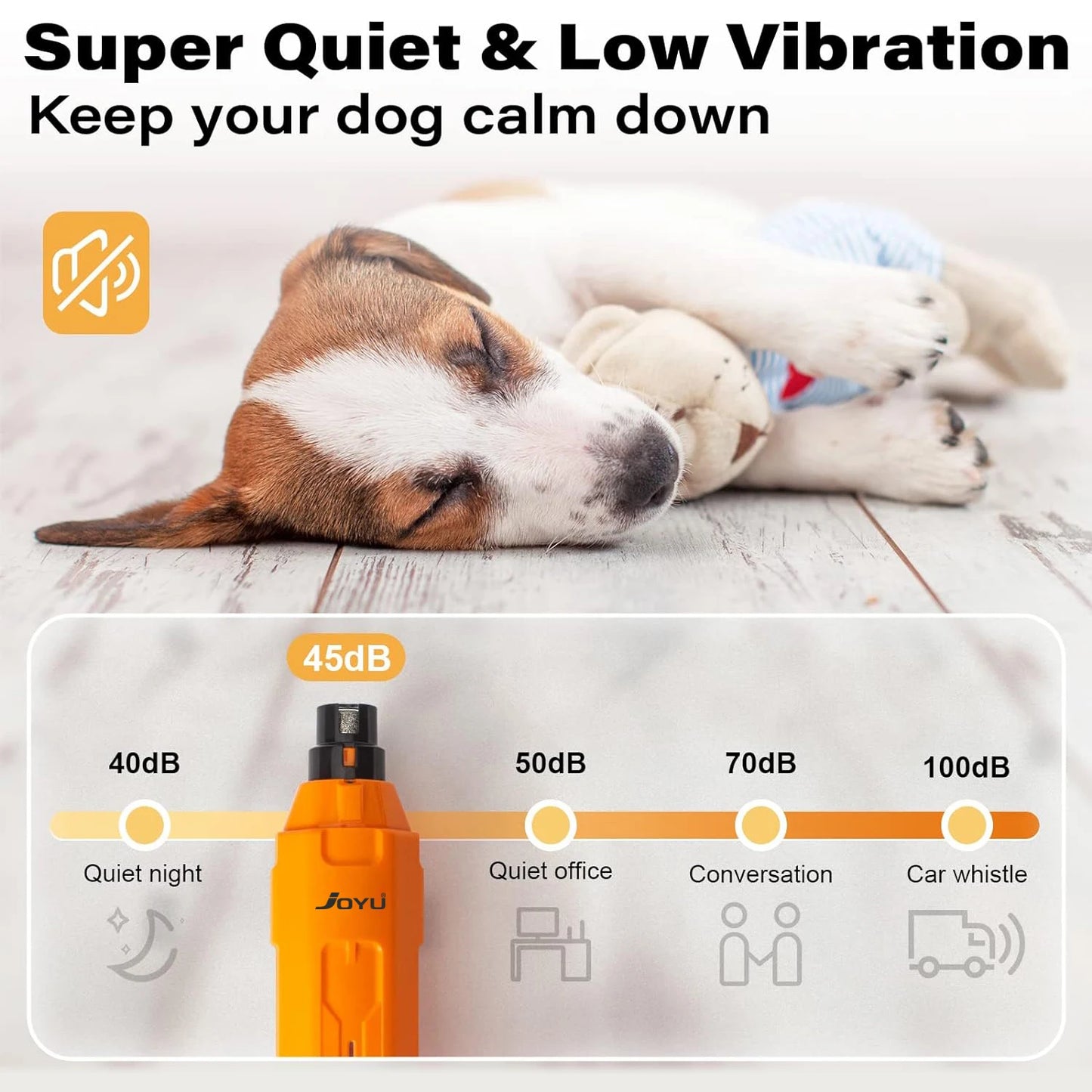 6-Speed Rechargeable Dog Nail Grinder for Quiet Paw Grooming