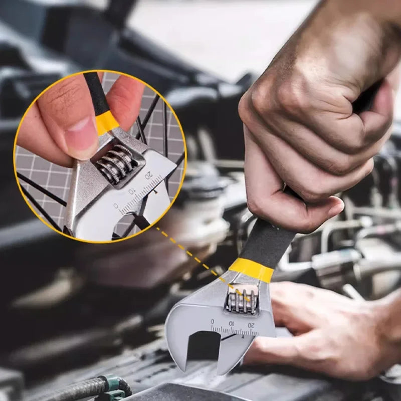 Deli Carbon Steel Adjustable Wrench with Non-Slip Grip