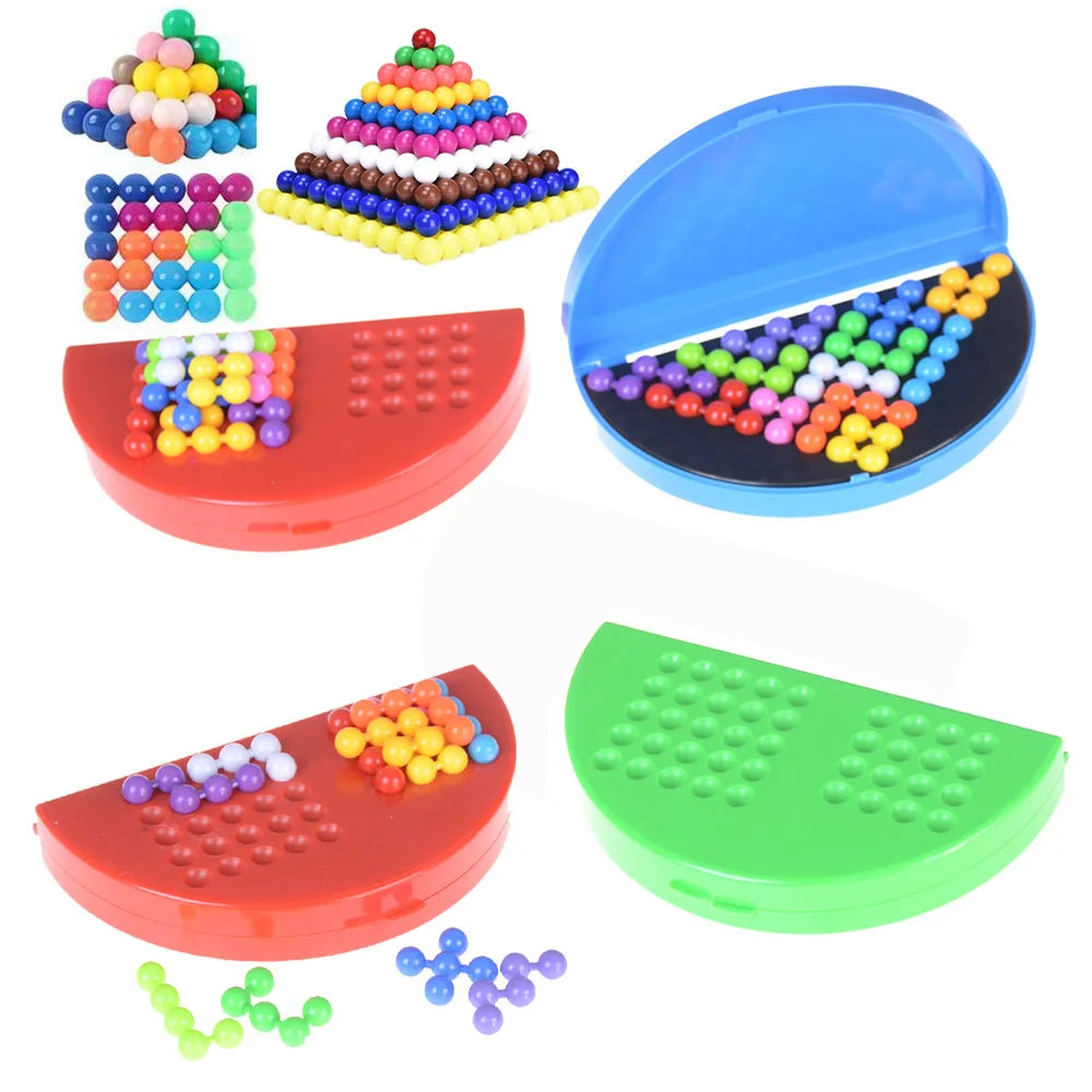 3D IQ Pyramid Puzzle Board Game - Pearl Bead Logic Toy