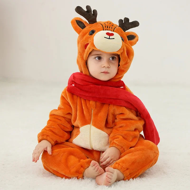 Baby Winter Lion Animal Hooded Romper