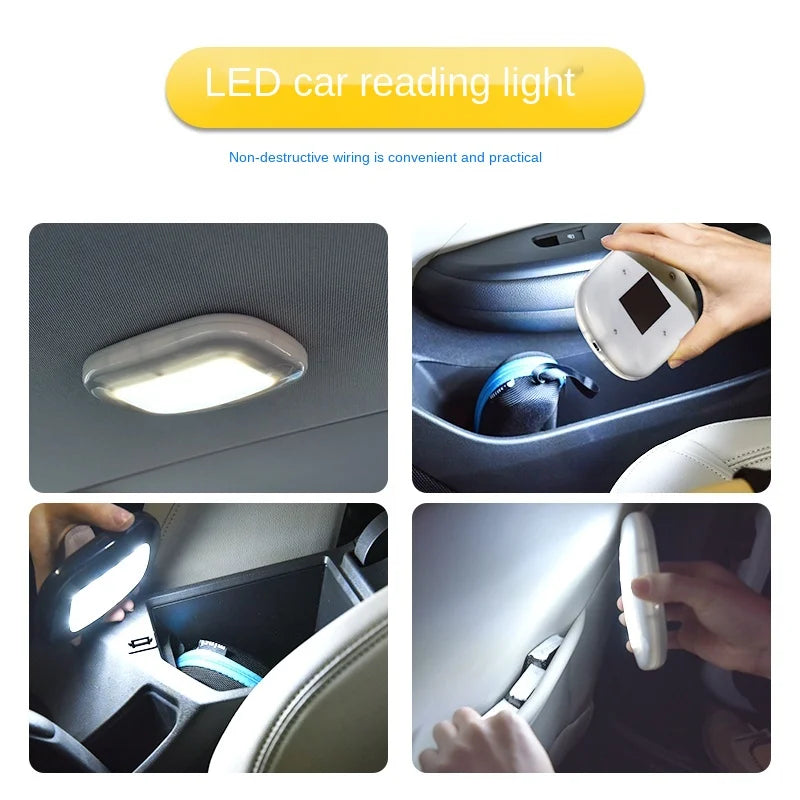 USB Magnetic Car Ceiling Reading Light - 10 LED Dome Lamp