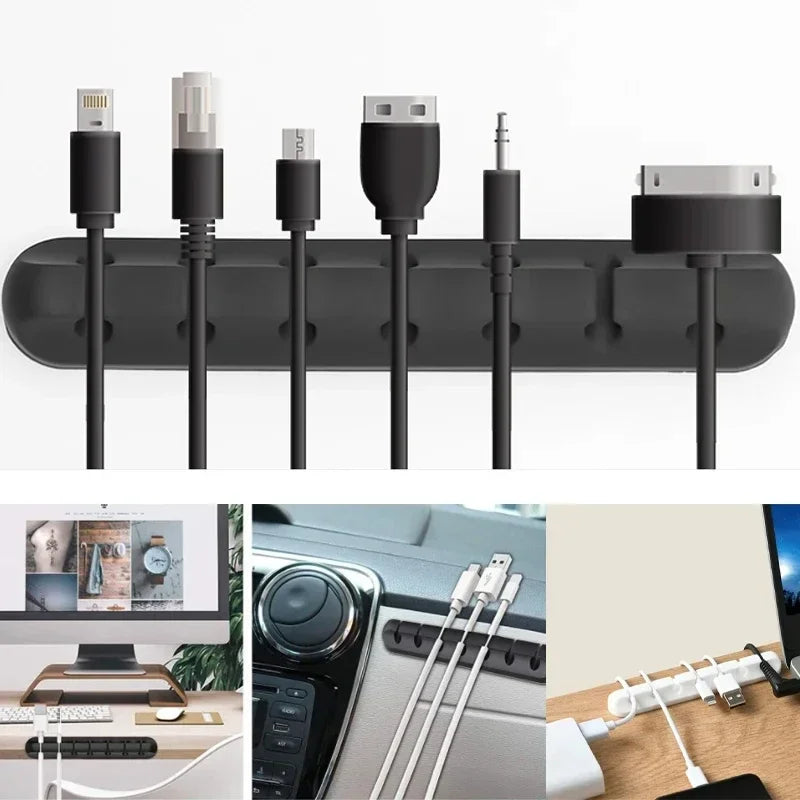 NNBILI Silicone Cable Organizer Clip for USB, Mouse, and Headphone Wires