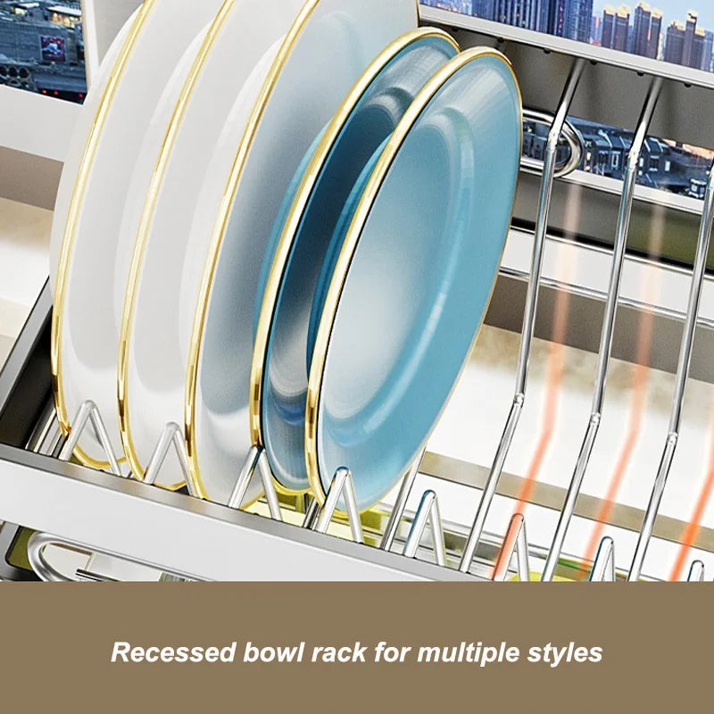 Countertop Sink Storage Rack with Dish, Knife and Cutlery Holder