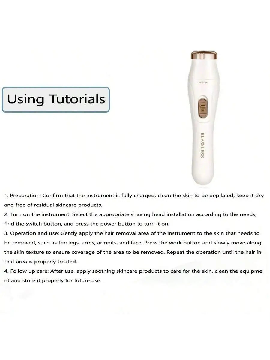 Rechargeable Cordless Lady Shaver for Face, Bikini, and Leg Hair Removal