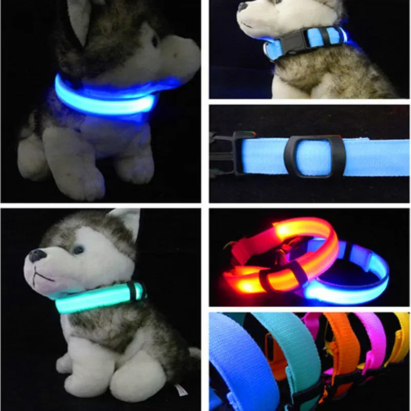 Colorful RGB Nylon LED Pet Collar for Small Dogs & Cats