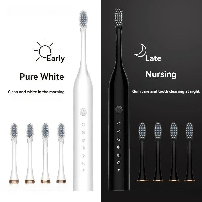 USB Rechargeable Ultrasonic Toothbrush with 6 Speeds and Soft Bristles