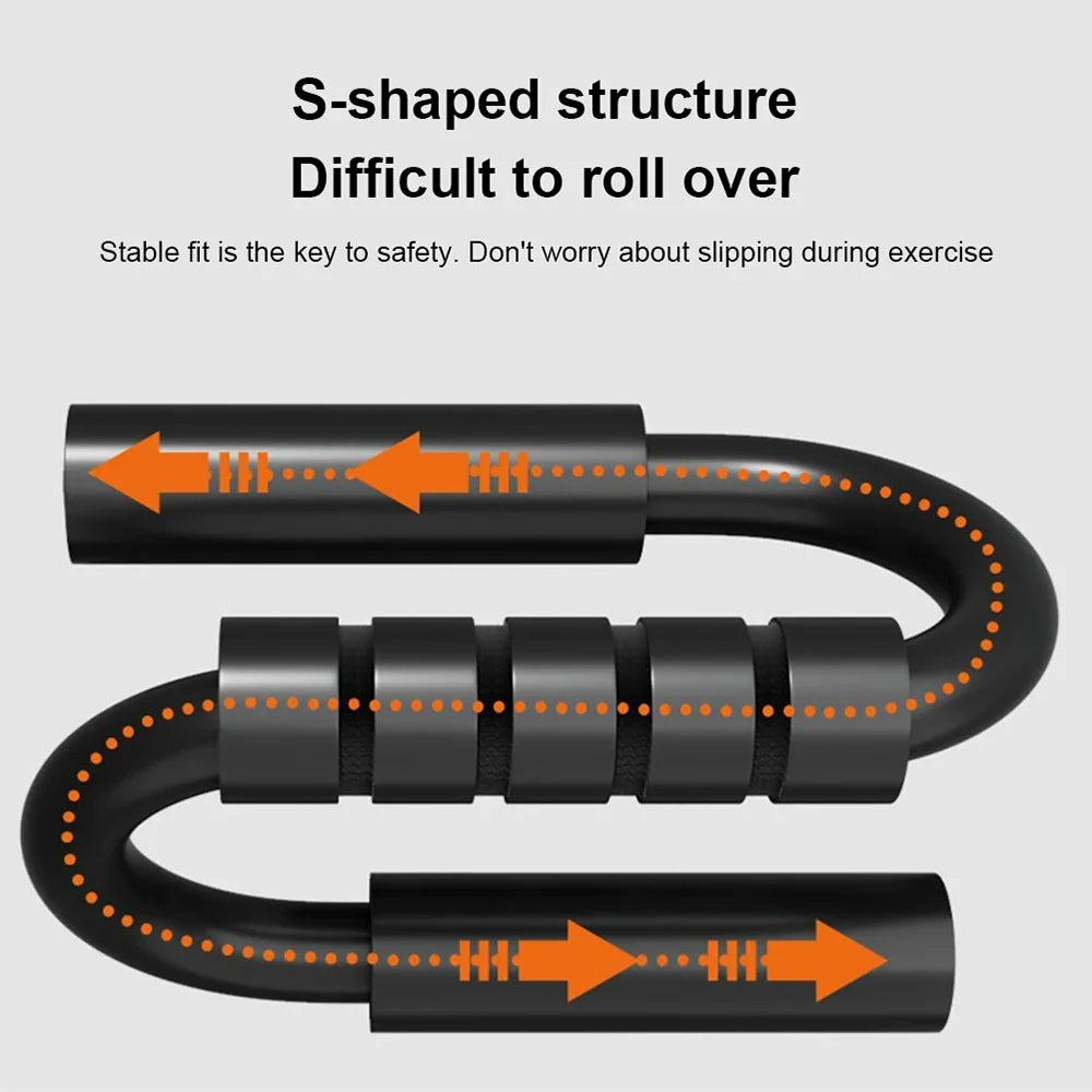 S-Shape Push-Up Bars with Foam Handles for Chest & Arm Training