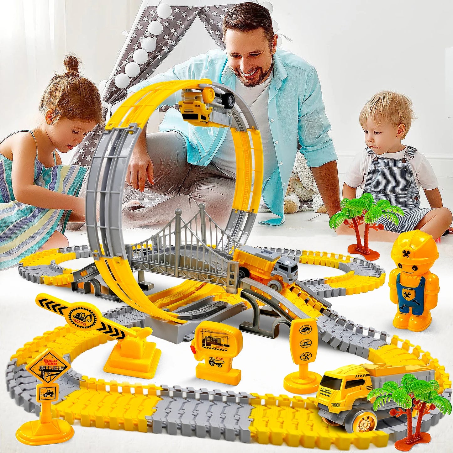 Magic Climbing Track Engineering Car Set - Educational Train Toy