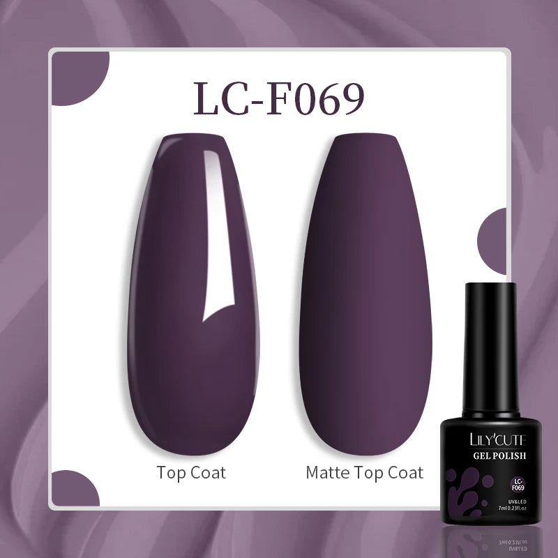 LILYCUTE 7ml UV LED Gel Nail Polish with 129 Color Options