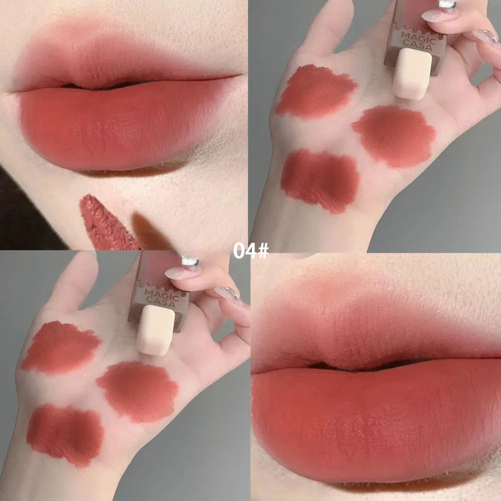 Chocolate Ice Cream Velvet Matte Lip Glaze with Waterproof Long-Wear Finish
