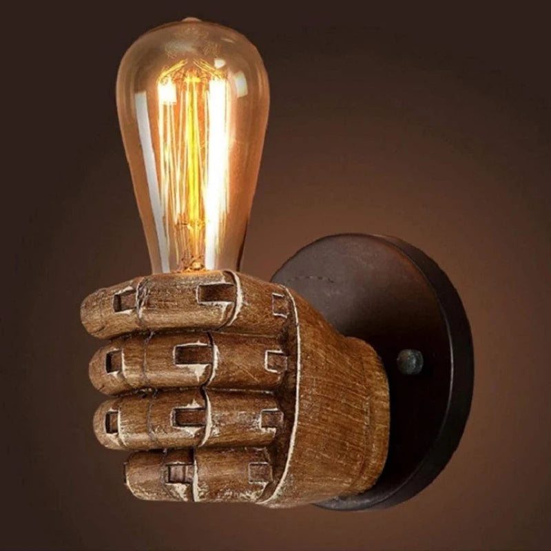 Retro Resin Fist Wall Sconce for Indoor Decor