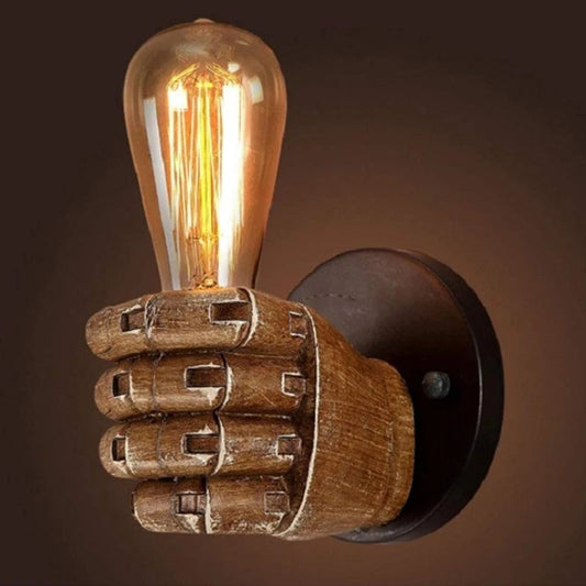 Retro Resin Fist Wall Sconce for Indoor Decor