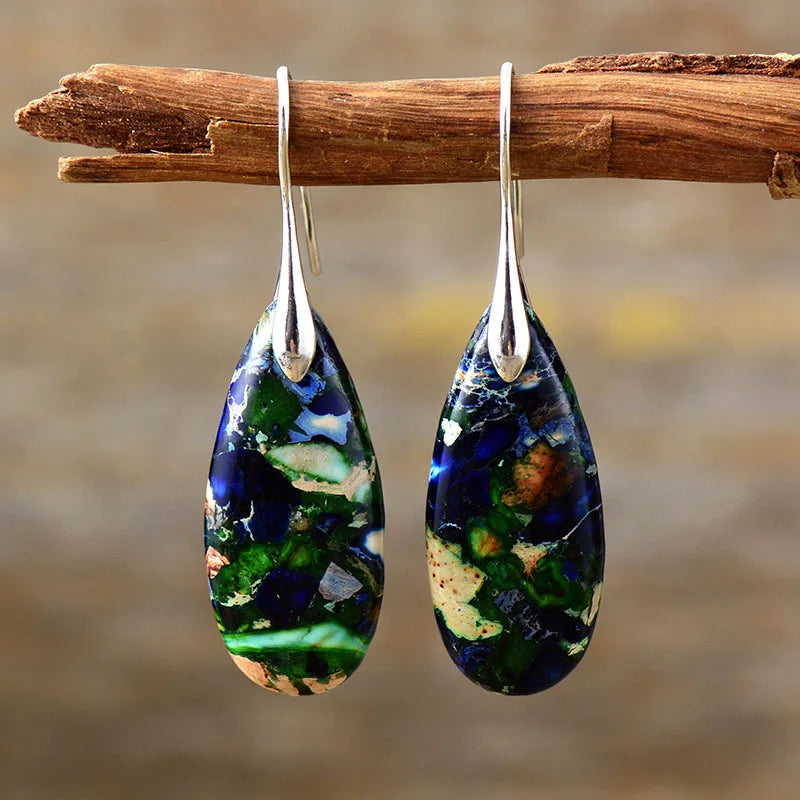 Bohemian Natural Stone Geometric Drop Earrings