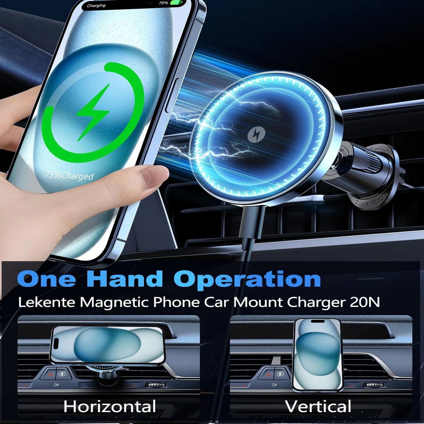 Magnetic Wireless Car Phone Charger Mount