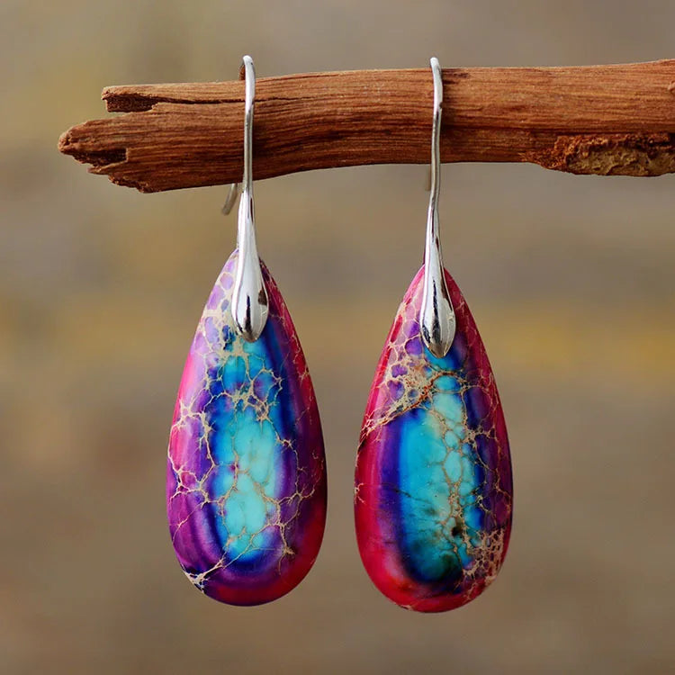 Bohemian Natural Stone Geometric Drop Earrings