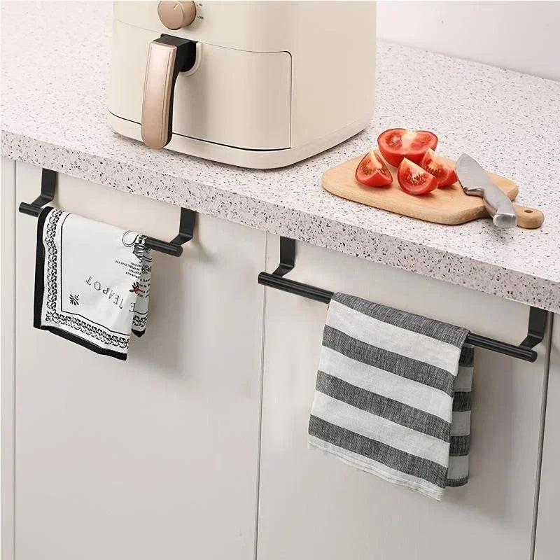Over-Cabinet Metal Towel Rack and Rag Hanger