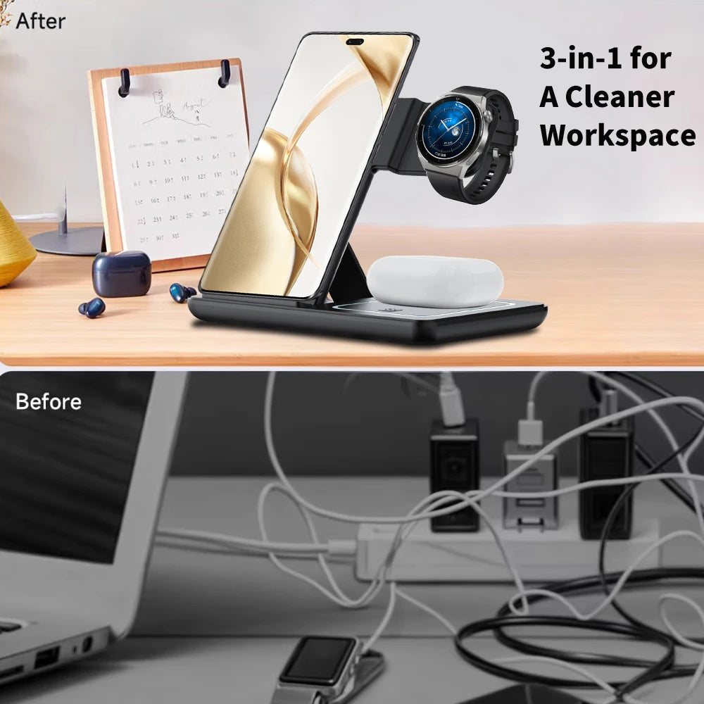 3-in-1 Foldable Wireless Charger Station for Samsung