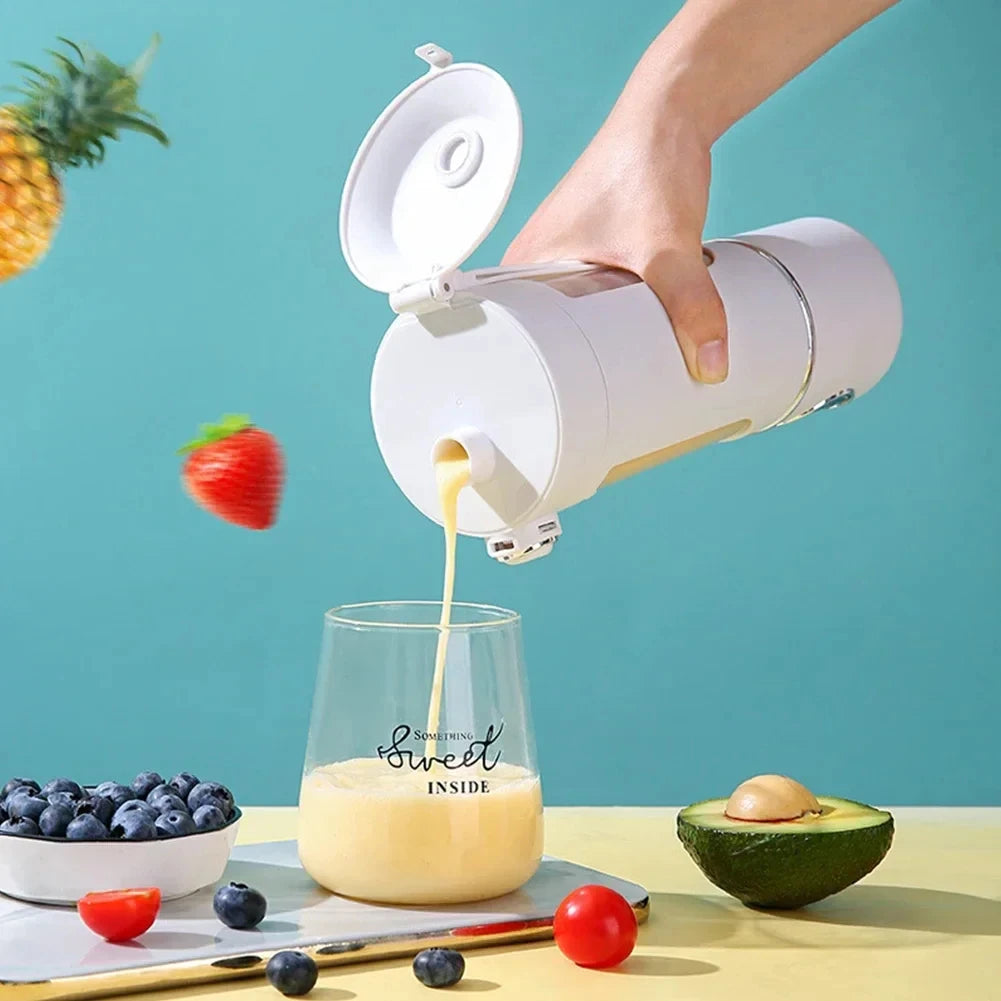 700ml Stainless Steel Portable Blender - 12-Blade USB Smoothie Maker