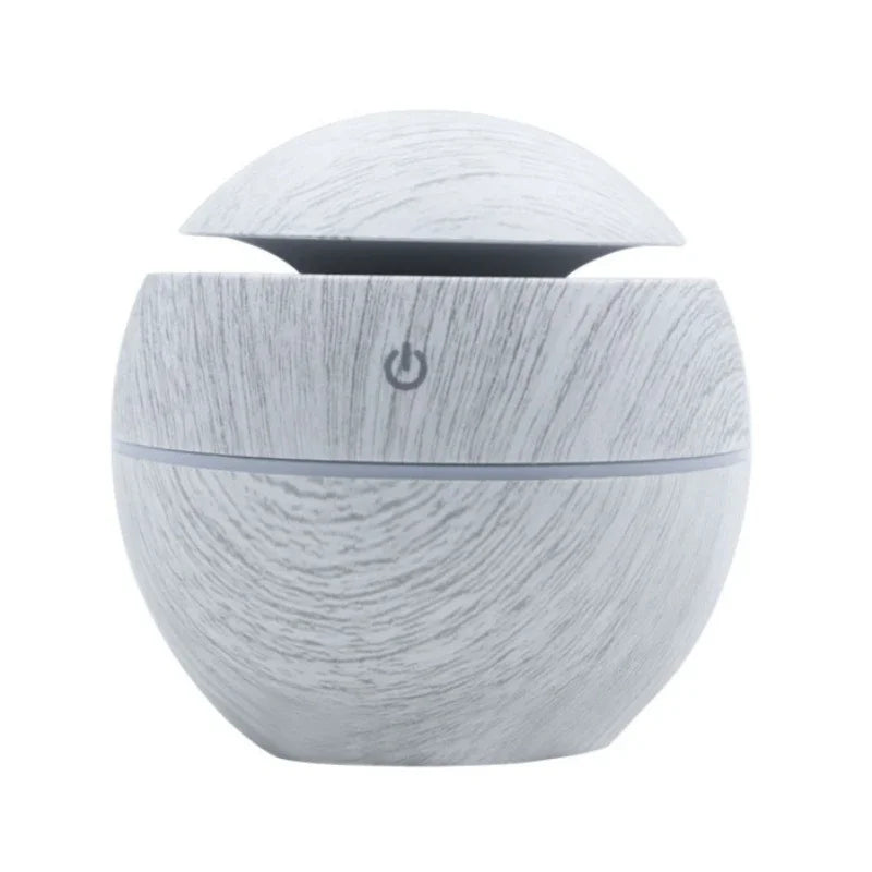 Mini Woodgrain USB Humidifier Diffuser - Quiet Desktop Aroma Mist