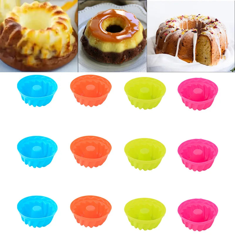 12-Piece Reusable Silicone Cupcake Mold Set for Muffins and Desserts