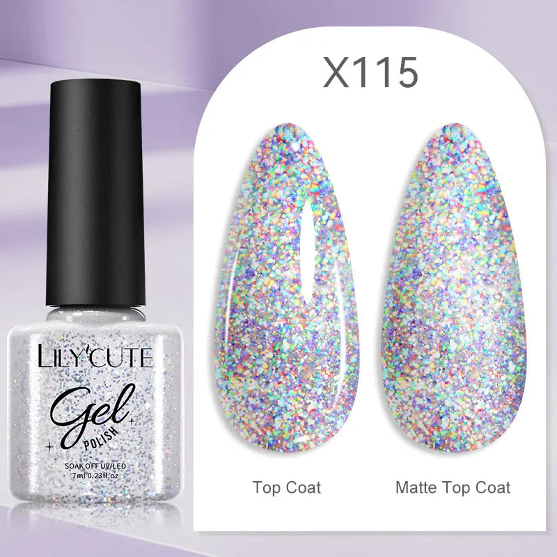 LILYCUTE 7ml UV LED Gel Nail Polish with 129 Color Options