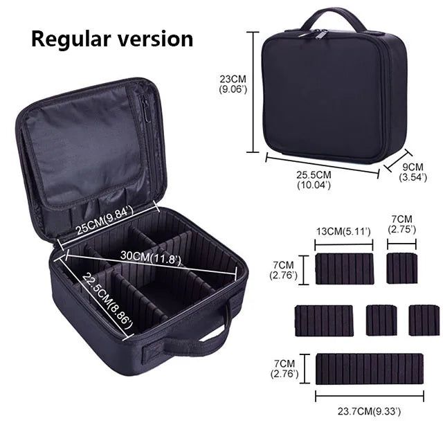 Waterproof Travel Makeup Case - Professional Cosmetic Organizer Bag