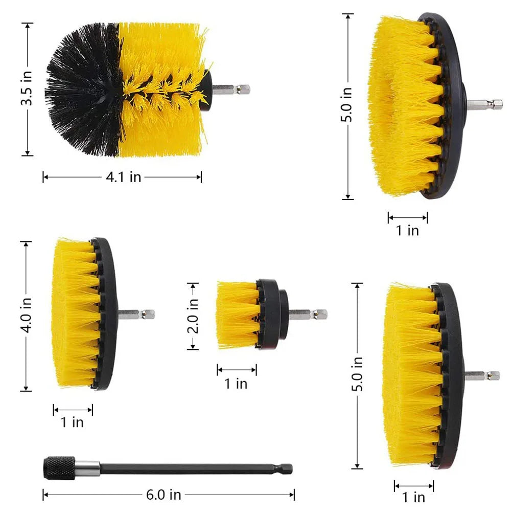 Drill Brush Power Scrubber Attachment Cleaning Set