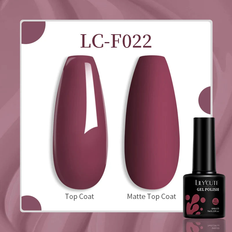 LILYCUTE 7ml UV LED Gel Nail Polish with 129 Color Options