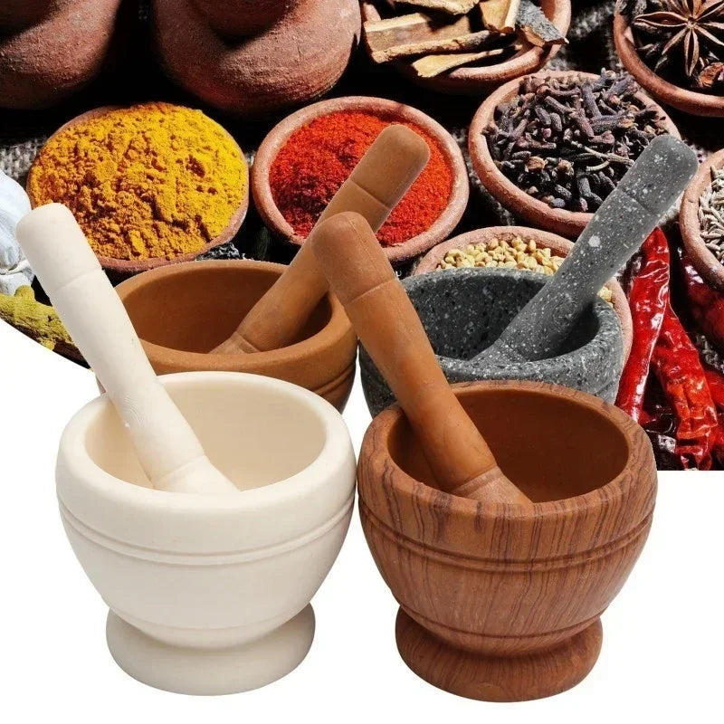 Resin Mortar and Pestle Bowl for Garlic, Herbs and Spice Grinding