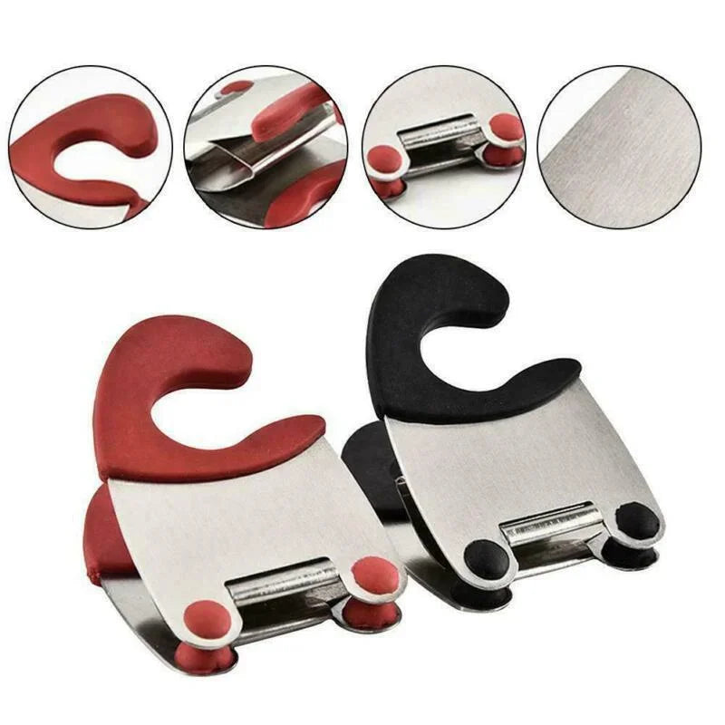 Silicone Anti-Scald Pot Spoon Holder Clip for Cooking Utensils