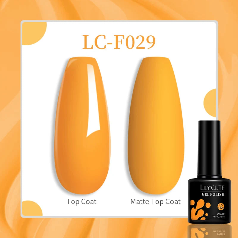 LILYCUTE 7ml UV LED Gel Nail Polish with 129 Color Options