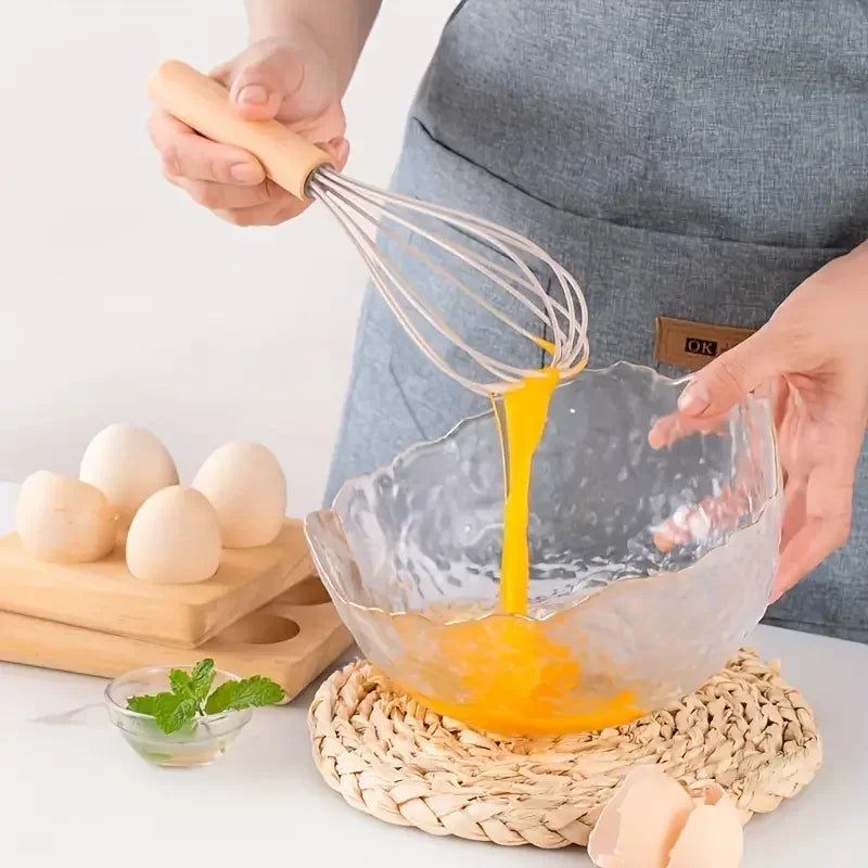 12-Piece Silicone Kitchen Utensil Set - Wooden Handle Non-Stick Tools