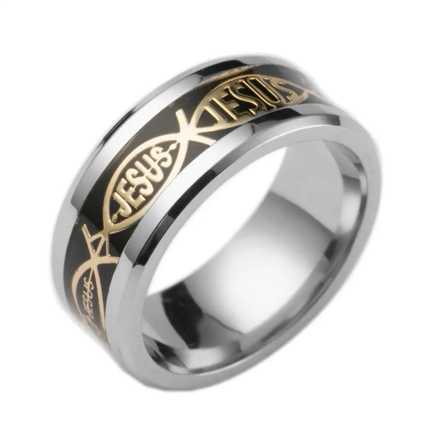 8mm Tungsten Carbide Meteorite Inlay Ring