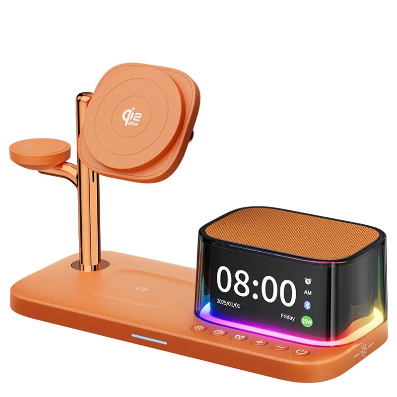 Magnetic Wireless Charger with Bluetooth Speaker Stand