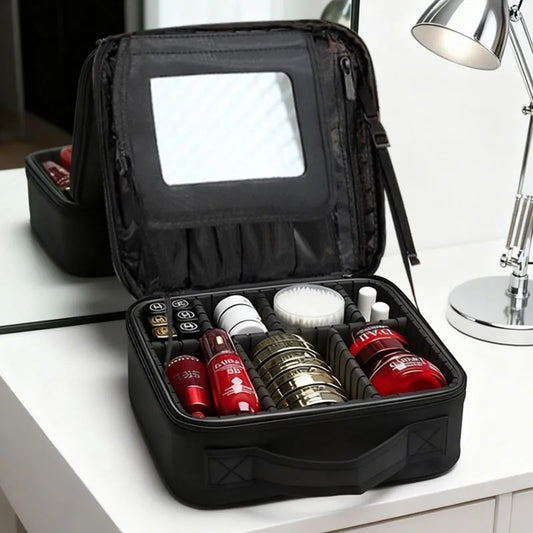 Waterproof Travel Makeup Case - Professional Cosmetic Organizer Bag