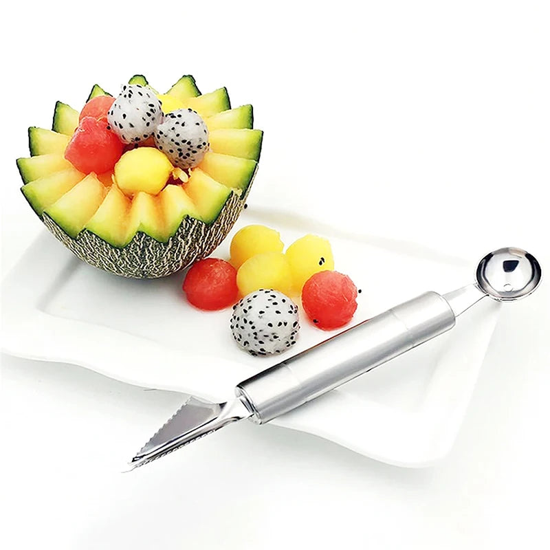 Double-Headed Stainless Steel Melon Baller and Fruit Scoop