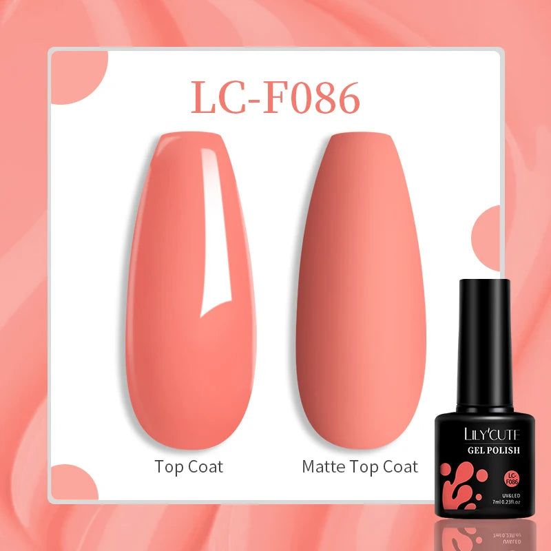 LILYCUTE 7ml UV LED Gel Nail Polish with 129 Color Options