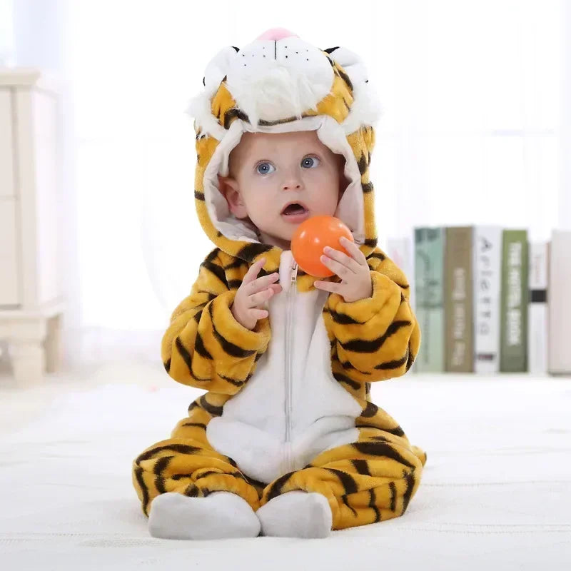 Baby Winter Lion Animal Hooded Romper